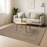 Vidaxl vloerkleden rechthoekig natuurlijk en zwart 200 x 290 cm jute