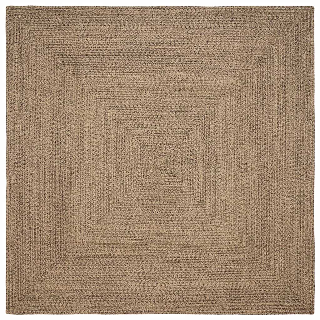 Vidaxl vloerkleden vierkant natuurlijk en zwart 300 x 300 cm jute
