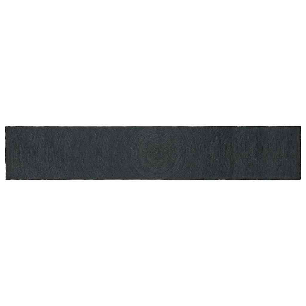 Vidaxl vloerkleden rechthoekig donkergrijs 80 x 400 cm jute