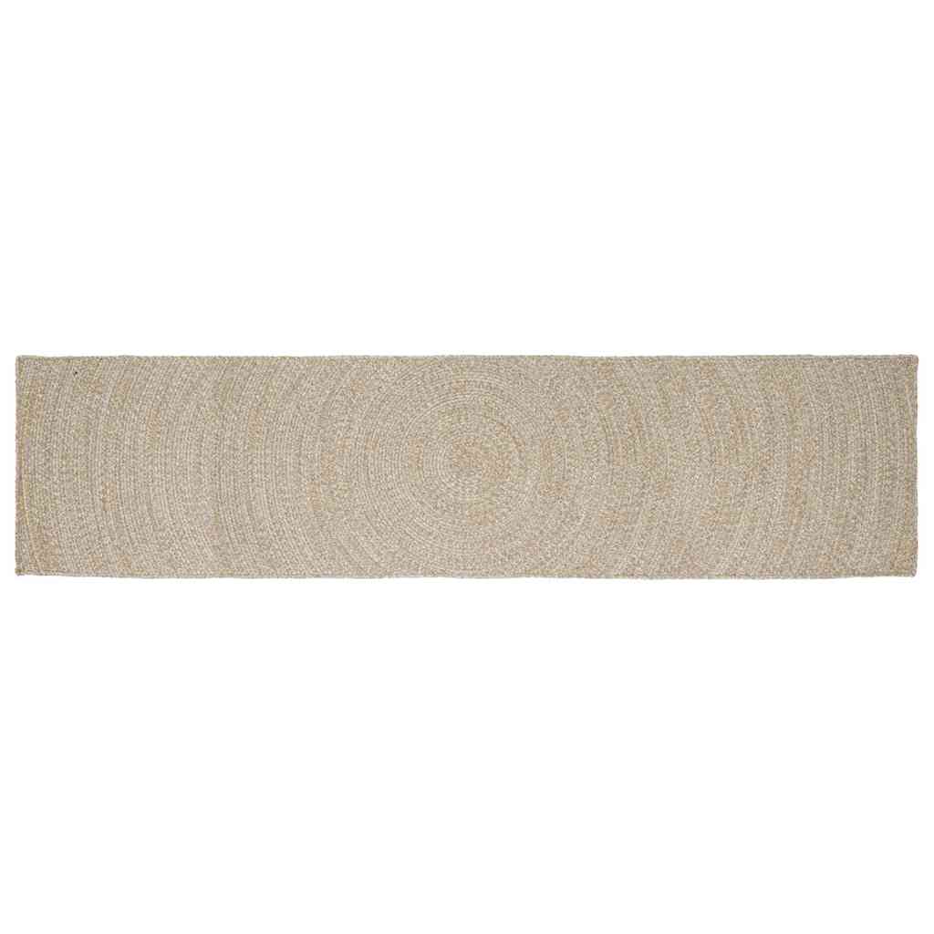 Vidaxl vloerkleden rechthoekig natuurlijk en wit 60 x 400 cm jute