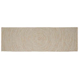 Vidaxl vloerkleden rechthoekig natuurlijk en wit 80 x 250 cm jute