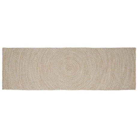 Vidaxl gebied tapijt natuurlijk en wit 80 x 250 cm jute