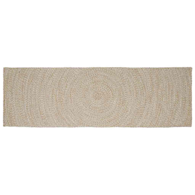 Vidaxl gebied tapijt natuurlijk en wit 80 x 250 cm jute