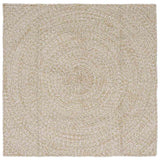 Vidaxl vloerkleden vierkant natuurlijk en wit 120 x 120 cm jute