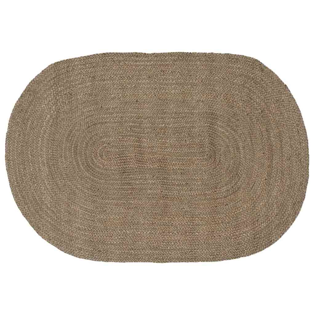 Vidaxl vloerkleden ovaal grijs 122 x 183 cm jute