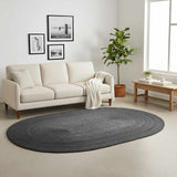 Vidaxl vloerkleden ovaal zwart 205 x 305 cm jute