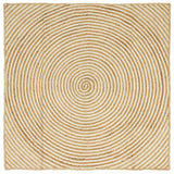 Vidaxl vloerkleed natuurlijk en wit 120 x 120 cm jute