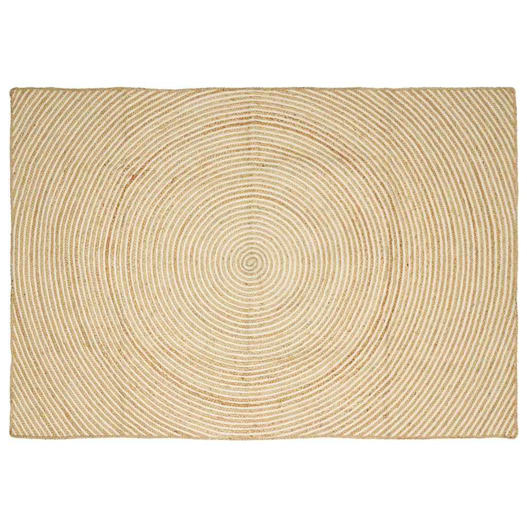 Vidaxl vloerkleed natuurlijk en wit 200 x 290 cm jute
