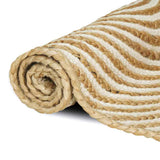 Vidaxl vloerkleed natuurlijk en wit 300 x 300 cm jute