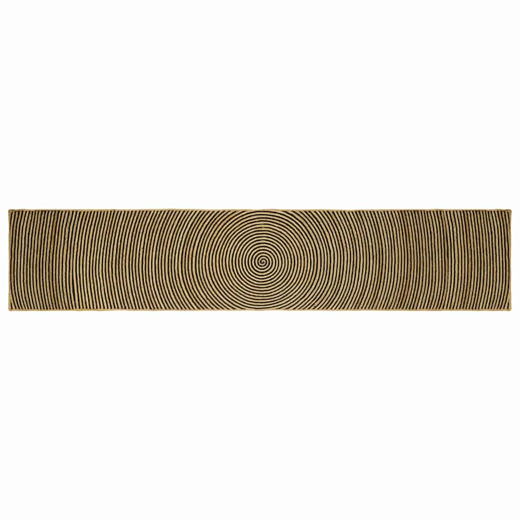 Vidaxl vloerkleed natuurlijk en zwart 80 x 400 cm jute
