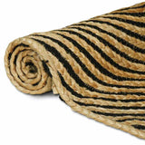 Vidaxl vloerkleed natuurlijk en zwart 100 x 200 cm jute