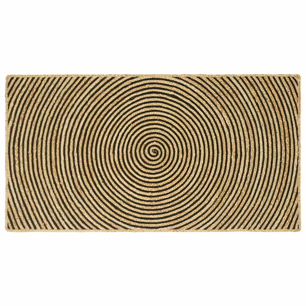 Vidaxl vloerkleed natuurlijk en zwart 100 x 200 cm jute