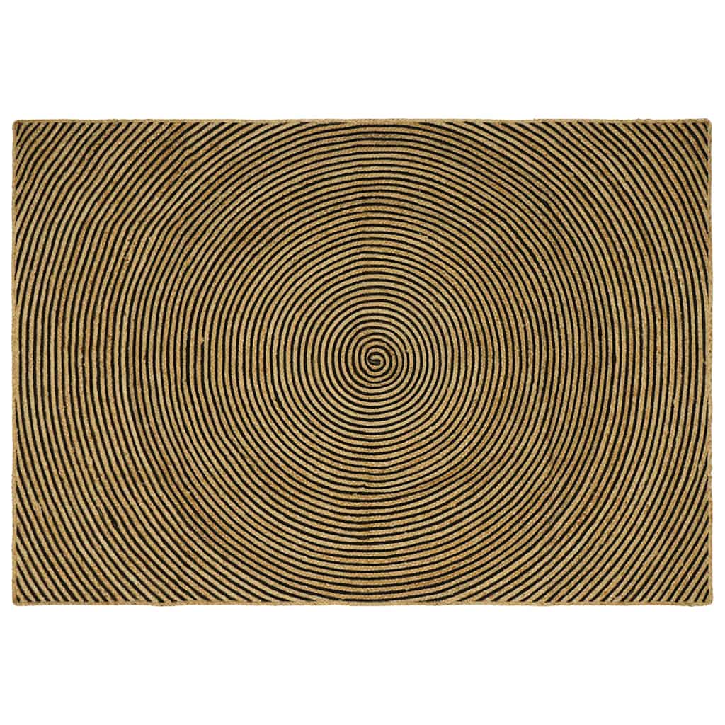 Vidaxl vloerkleed natuurlijk en zwart 200 x 290 cm jute