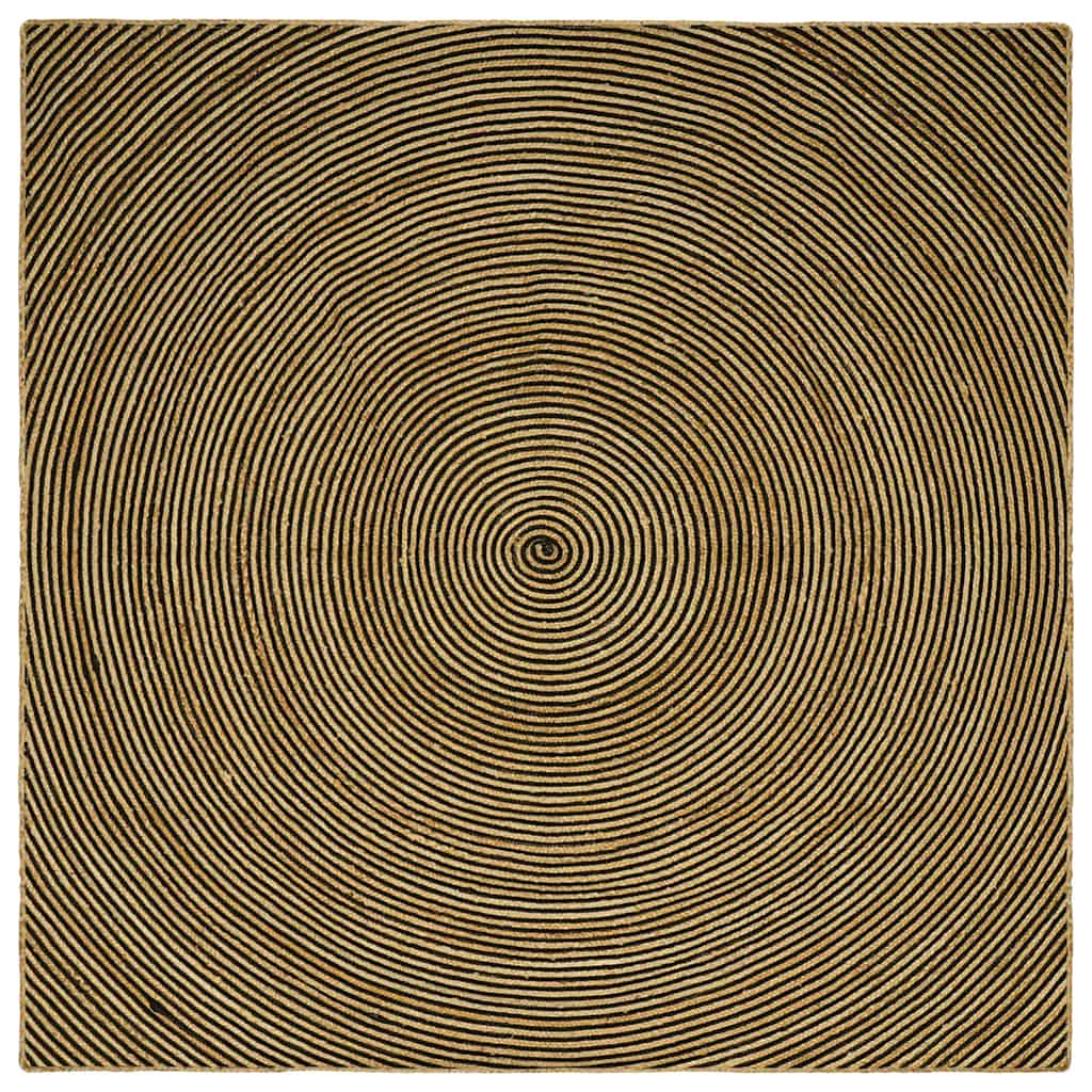 Vidaxl vloerkleed natuurlijk en zwart 300 x 300 cm jute