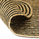 Vidaxl vloerkleed natuurlijk en zwart 122 x 183 cm jute