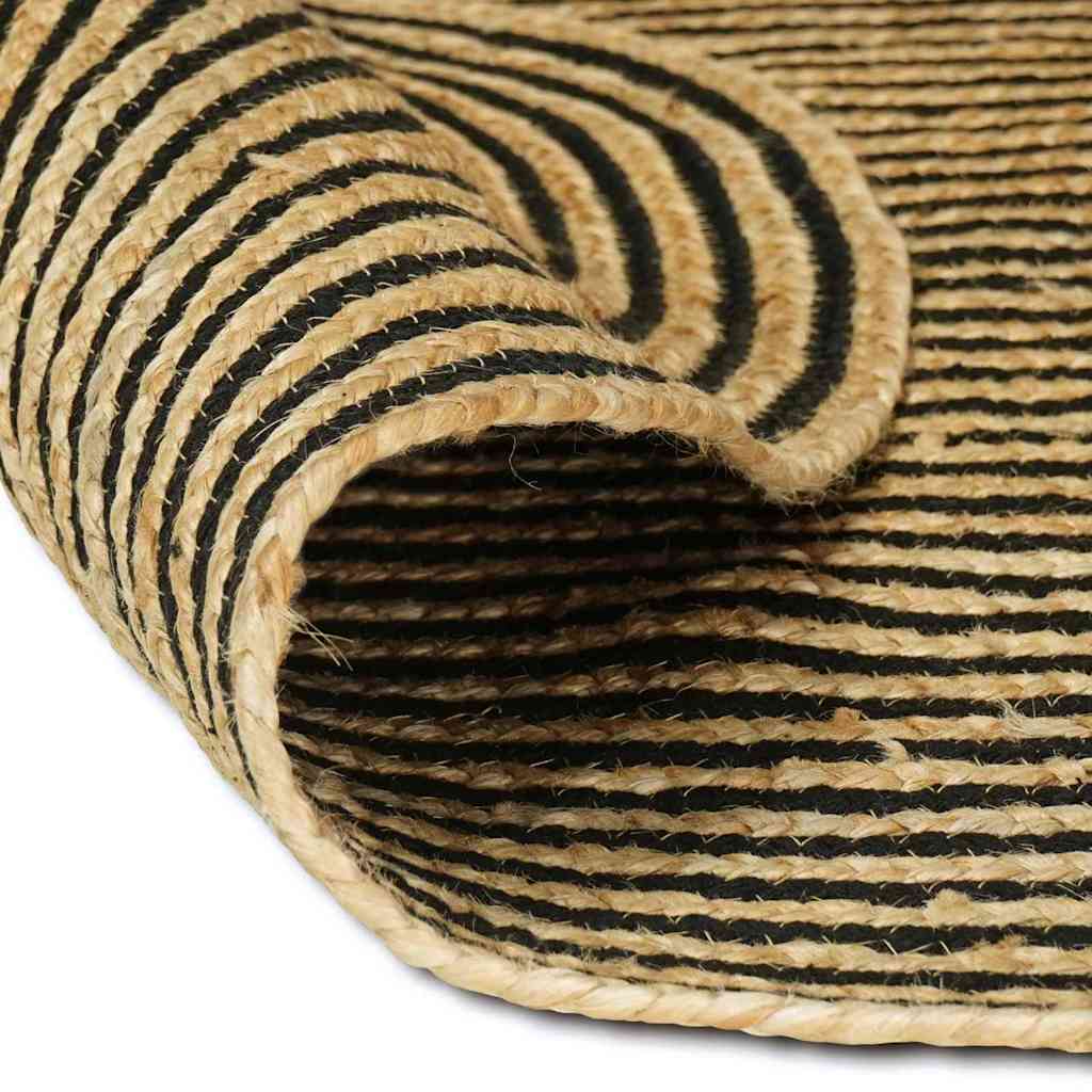Vidaxl vloerkleed natuurlijk en zwart 205 x 305 cm jute