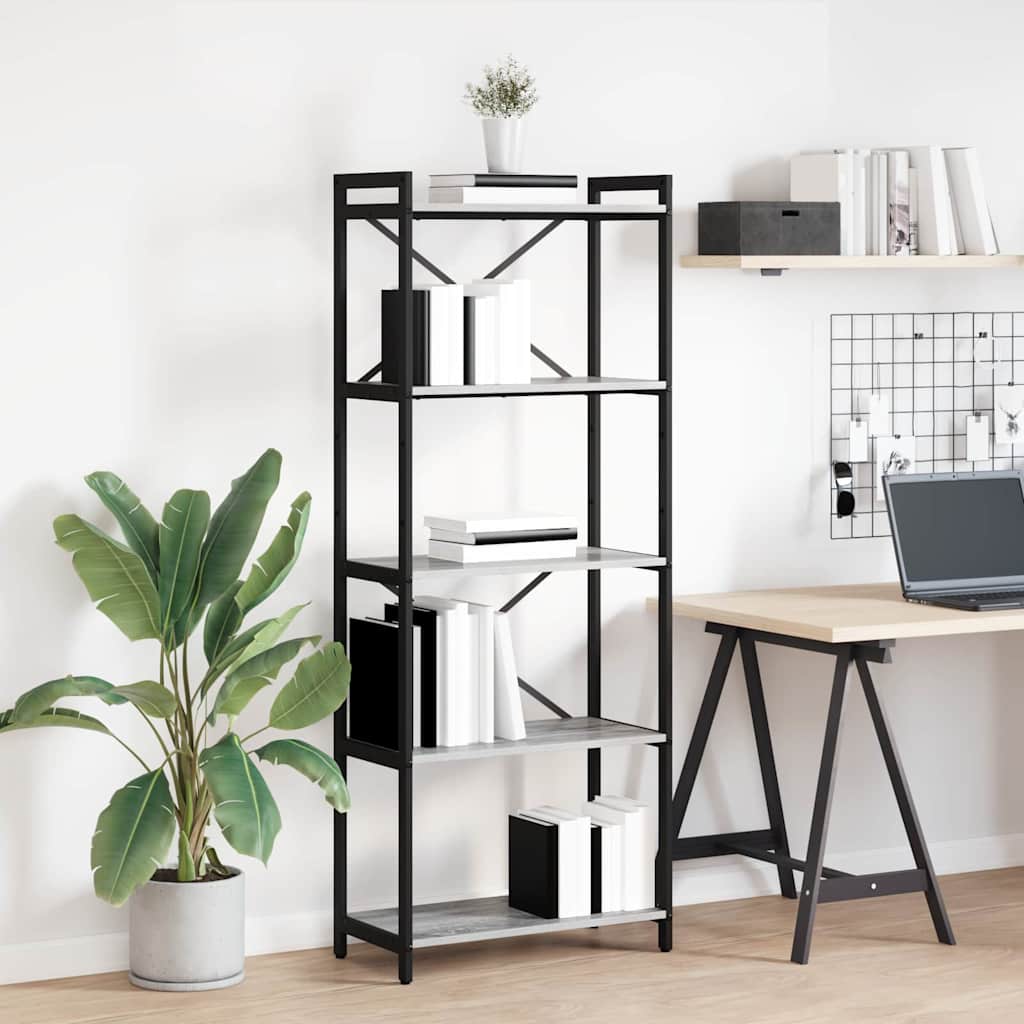 Vidaxl boekenkast 60 x 30 x 155 cm bewerkt hout grijs sonoma