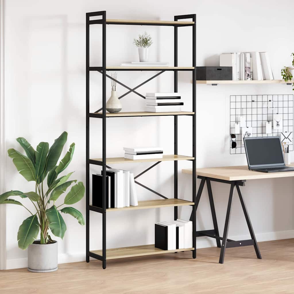 Vidaxl boekenkast 80 x 30 x 189,5 cm bewerkt hout sonoma eiken
