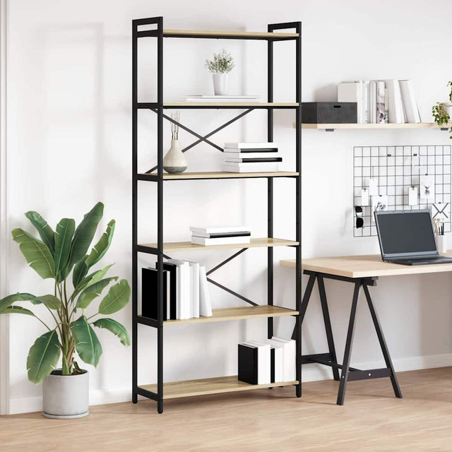 Vidaxl boekenkast 80 x 30 x 189,5 cm bewerkt hout sonoma eiken