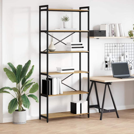 Vidaxl boekenkast 80 x 30 x 189,5 cm bewerkt hout artisan eiken