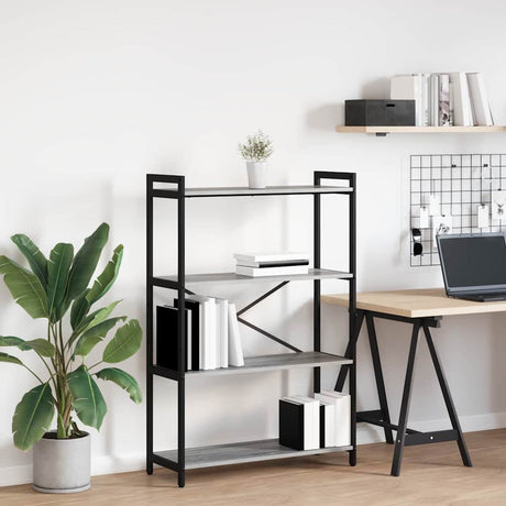Vidaxl boekenkast 80 x 30 x 120 cm bewerkt hout grijs sonoma