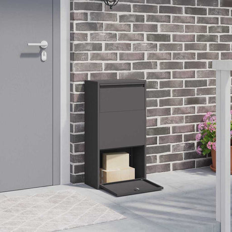 Vidaxl pakket inwerp box met opslag zwart 44 x 22 x 82 cm staal