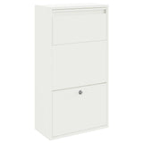 Vidaxl pakket inwerp box met opslag met slot wit 44 x 22 x 82 cm staal