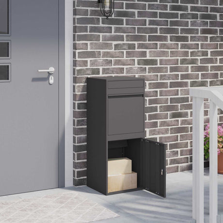 Vidaxl pakket inwerp box met opslag zwart 41 x 38 x 103 cm staal