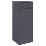 Vidaxl pakket inwerp box met opslag antraciet 41 x 38 x 103 cm staal