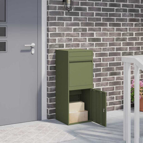 Vidaxl pakket inwerp box met opslag olijfgroen 41 x 38 x 103 cm staal