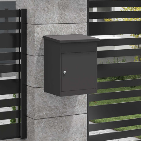 Vidaxl pakket inwerp box met opslag zwart 47,5 x 38 x 59 cm staal