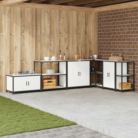 Vidaxl keukenplankeenheid hattem wit 90 x 50 x 92 cm staal
