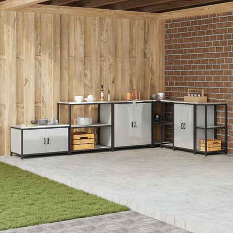 Vidaxl keukenplankeenheid hattem zilverkleurig 90 x 50 x 92 cm staal
