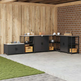 Vidaxl keukenplankeenheid hattem zwart 60 x 50 x 92 cm staal