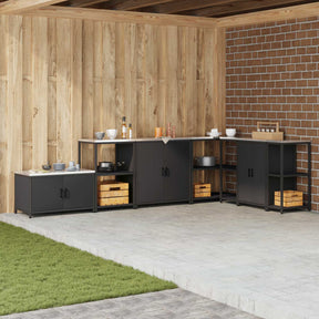 Vidaxl keukenplankeenheid hattem zwart 60 x 50 x 92 cm staal