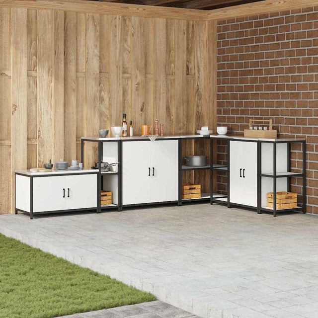Vidaxl keukenplankeenheid hattem wit 30 x 50 x 92 cm staal
