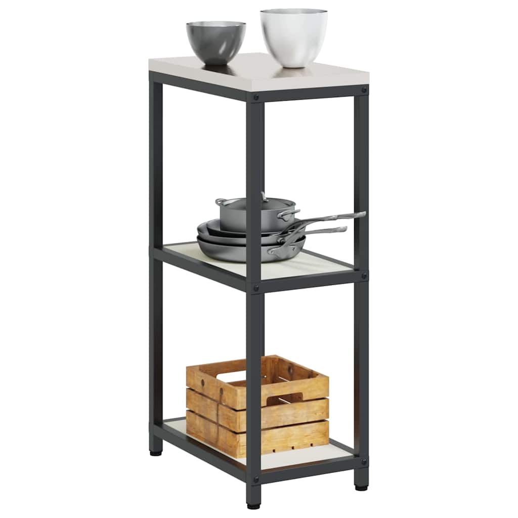 Vidaxl keukenplankeenheid hattem wit 30 x 50 x 92 cm staal