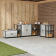 Vidaxl keukenplankeenheid hattem zilverkleurig 30 x 50 x 92 cm staal