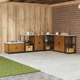 Vidaxl keukenopslag kast hattem roestig 60 x 50 x 92 cm staal