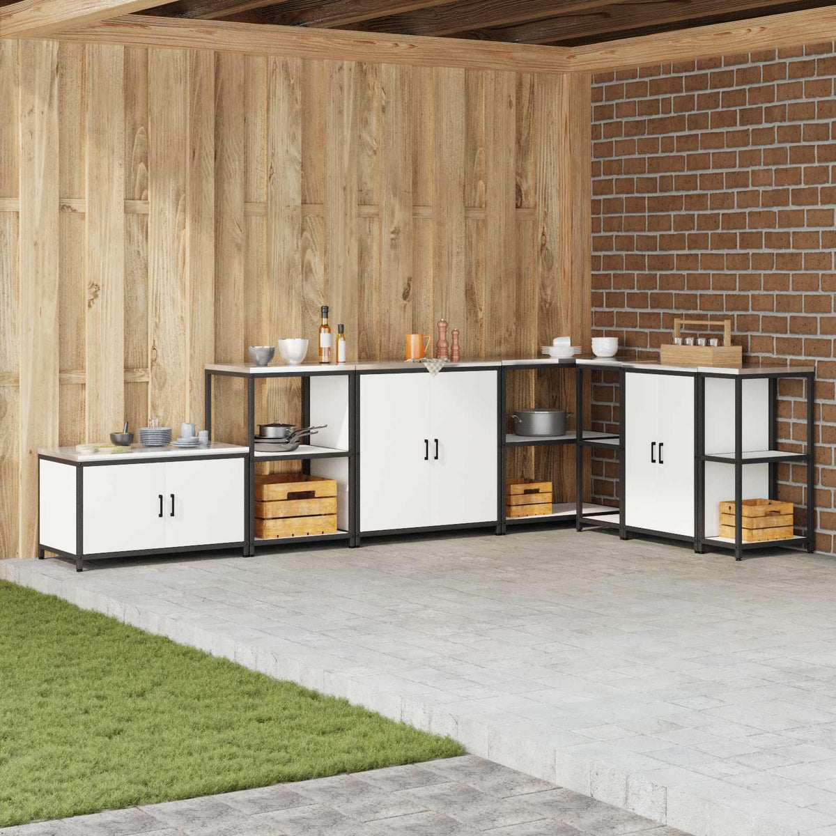 Vidaxl keukenopslag kast hattem wit 90 x 50 x 53 cm staal