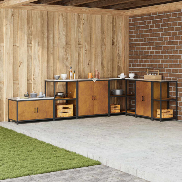 Vidaxl keukenopslag kast hattem roestig 90 x 50 x 53 cm staal