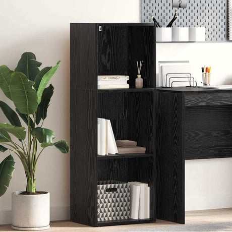 Vidaxl boekenkast 3-laags 40 x 30 x 114 cm bewerkt hout zwart eiken