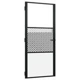 Vidaxl glazen deur fretwerk zwart 76 x 3.5 x 201.5 cm aluminium