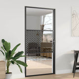 Vidaxl glazen deur fretwerk zwart 76 x 3.5 x 201.5 cm aluminium