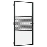 Vidaxl glazen deur fretwerk zwart 76 x 3.5 x 201.5 cm aluminium