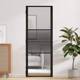 Vidaxl glazen deur gestreept zwart 76 x 3.5 x 201.5 cm aluminium