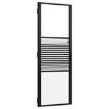 Vidaxl glazen deur gestreept zwart 76 x 3.5 x 201.5 cm aluminium