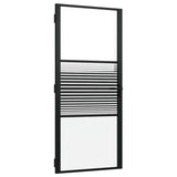 Vidaxl glazen deur gestreept zwart 76 x 3.5 x 201.5 cm aluminium