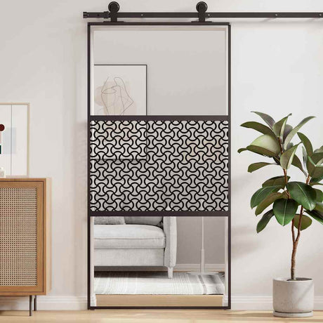 Vidaxl glazen deur 102,5 x 2 x 205 cm aluminium zwart
