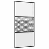Vidaxl glazen deur fretwerk zwart 90 x 2 x 205 cm aluminium